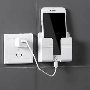 1pc Mobile Phone Charging Rack, Wall-mounted Phone Holder, Bathroom Accessories, Bath Storage And Organizer