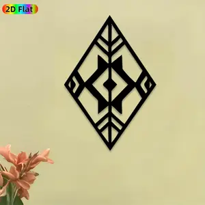 1pc Geometric Diamond Metal Wall Art, Intricate Geometric Statue Mural, Ideal Gift for New Year, Christmas, Geometric Design Enthusiasts, Rust-Resistant Metal Wall Decor Wall Sculptures,  Unique Home & Garden Decor