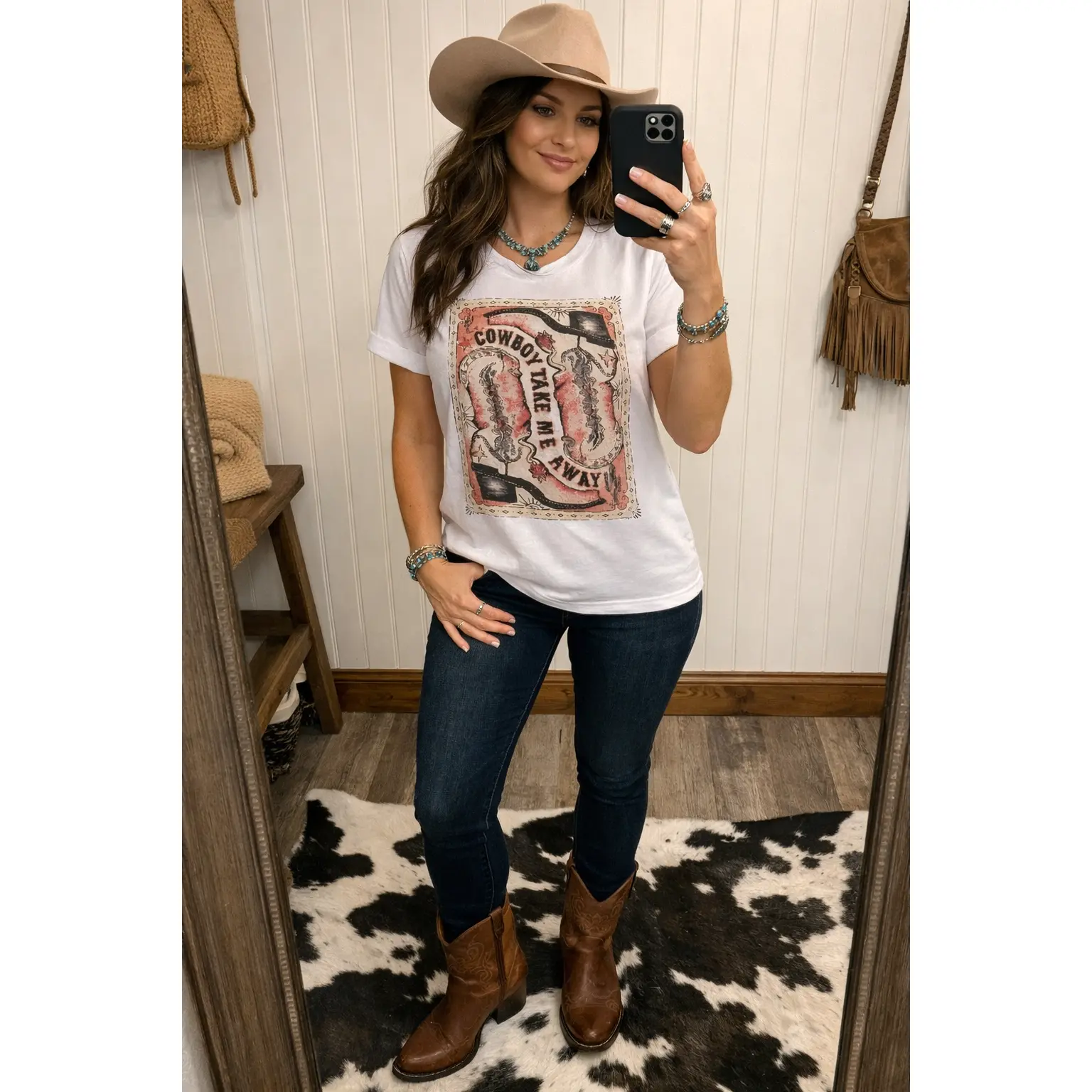 COWBOY TAKE ME AWAY TEE