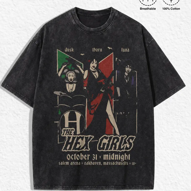 100% Cotton Vintage Acid Wash Gothic Rock Band Art streetwear The perfect gift for summer and autumn. graphic tees for men