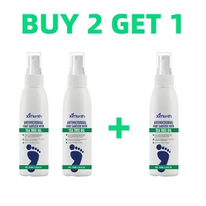 【BUY 2 GET 1】Tea Tree Oil Foot Sanitizer Spray for Athlete's Foot,Dry Cracked Feet, Nail Fungus, Jock ltch, RingwormCracked Heels, and ltchy Skin | Foot Spray heel repair tea tree oil foot spray ximonth clear foot sanitizer spray shoe freshness