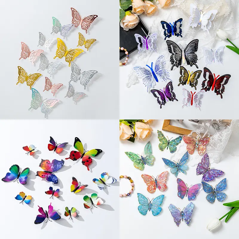 3D Butterfly Peel & Stick Decorative Stickers - High-End Realistic Single-Layer Decoration for Indoor Room Decorations, Home Improvement Walls, Garden Fence Decor
