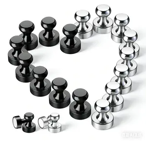 Strong Magnet, Thumbtack Magnet,Refrigerator Magnet,Brushed Nickel, Magnets,Suitable for Whiteboards,Refrigerator Magnets,Kitchens.Offices,Schools