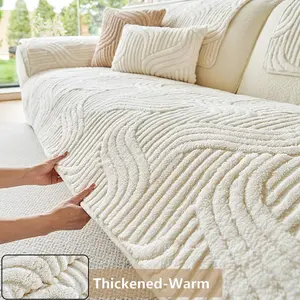 1 Piece Striped Sofa Cover, Washable Sofa Slipcover, Soft, Skin-Friendly, Non-Slip, Pet-Friendly Home Decor, Machine Washable, Fits 1-Seater to 4-Seater Sofas, Perfect for Living Rooms, Bedrooms, Home Offices, Ideal Housewarming Gift, Soft Sofa Protector