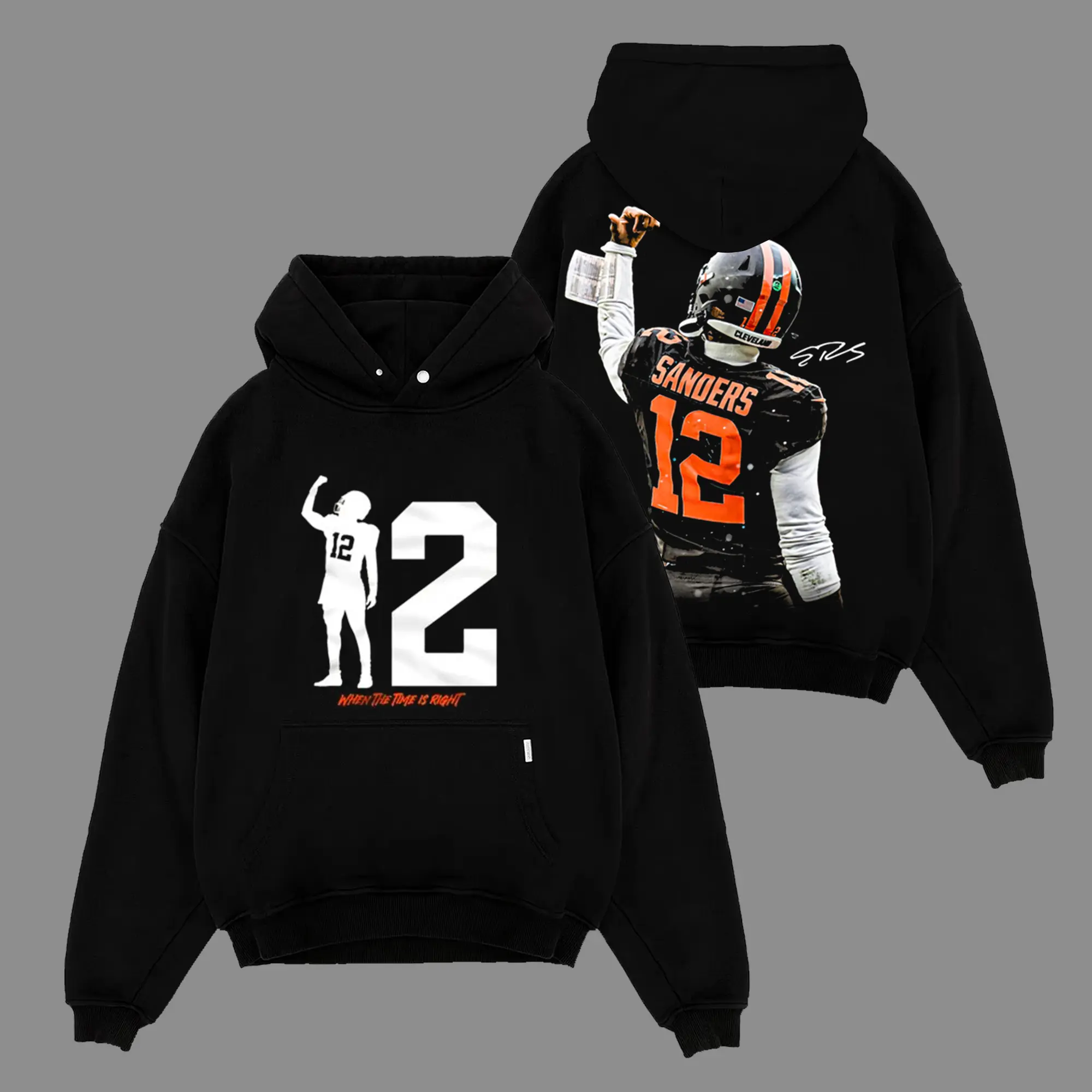 Shedeur Sanders 12 Celly For Dawg Pound Cotton Hoodie Sweatshirt T-Shirt (Made In US), Browns Football Fans Outfit, Game Day Outfits, Gift For Football Fans, Football Graphic Shirt Hoodie