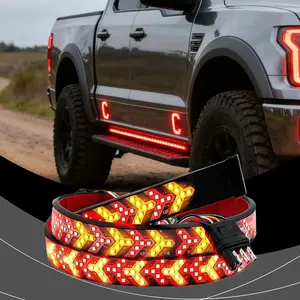 LED Tail Light Warning Lamp Waterproof Durable Dual Color Flowing Turn Signal Multifunctional LED Brake Turn Tail Light Led Bar Light Waterproof Taillight
