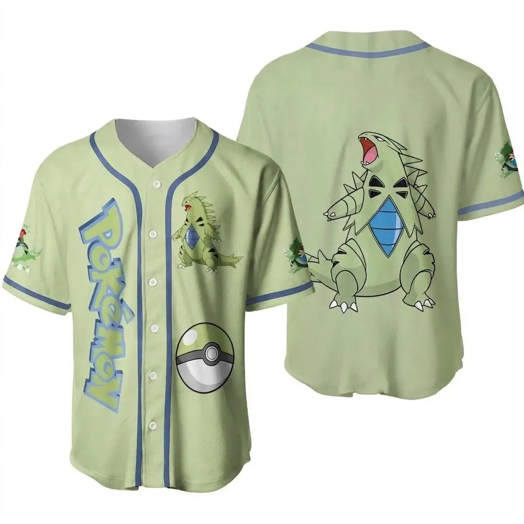 Full Print Vintage Anime Baseball Jersey Shirt, Retro PKM Baseball Jersey Shirt, Print Baseball Jersey, Jersey for Men and Women, Baseball Jersey Style