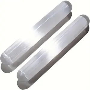 Bohemian Style White Gypsum Crystal Bars Polished Natural Stone Smooth Shiny Surface for Jewelry Shoe Accessories Watch Accessories 6 Pieces