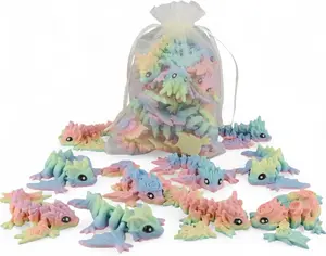 PowerTRC 10 Pack 3D Printed Dragon Baby Wyverns – Matte Rainbow Articulated 3D Printed Dragon Party Favors, Gift Bags & Collectibles