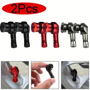 1 Pair Universal Motorcycle Wheel Tire Valves Stem Cap Air Tire Cover 90 Degree 17mm CNC Aluminum Tubeless Valve Stems