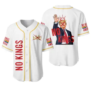 Personalized No Kings In America Trump Baseball Jersey, Christmas Gift For Fan, Baseball Jersey Shirt, Outdoor Sports, Sport Shirt, Dynamic And Comfortable