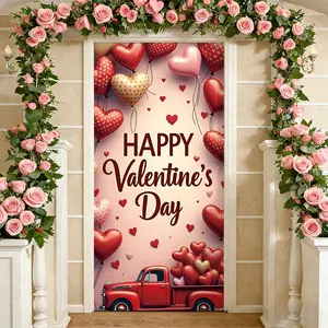 Elastic Room Door Decoration Set, Simple Installation Valentine's Day Door Cover, Holiday Party Decor, 82.7in X 35.4 Inches