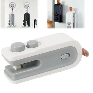 2026 Mini Sealing Machine with Cutter & Magnet, USB Rechargeable Chip Sealer, Portable Heat Vacuum Sealer, Food Bag Maker ()