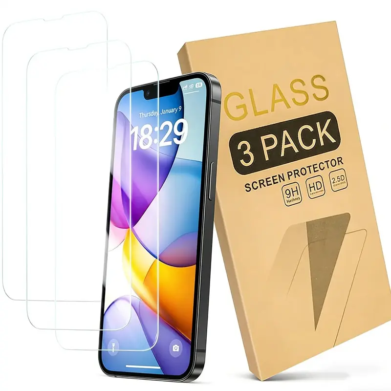 iPhone Screen Protector for iPhone 17e/16e (6.1 Inch), 3-Pack Durable Protective Tempered Glass, Case-Friendly Design, Not Compatible with iPhone 16 6.1 Inch, Accessories