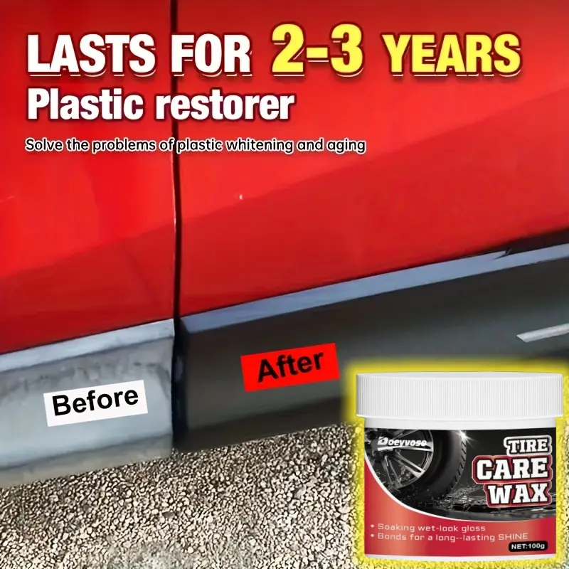 Advanced Tire Shine & Weather Resistant Protection Wax, Long-Lasting Car Tire Gloss Enhancer, Maintenance Coating, Durable Sparkle Finish, Tire Care Wax, Gloss Enhancement, Protective Coating, Aging, Whitening
