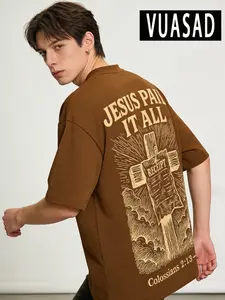 100% Cotton Casual Bible Verse T-Shirt, Colossians 2:13-14 Theme, Faith Oversized Trendy Top, Loose-Fitting Half Sleeve, No Zipper