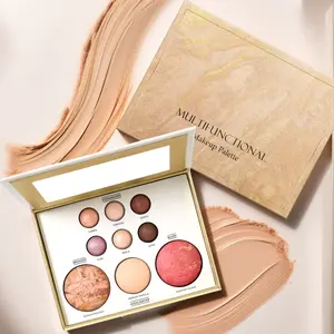 Multi-Color Makeup Palette, Eyeshadow Contour Blush Highlighter Balm, Long-Lasting No Smudge, All-In-One Cosmetic Set, Makeup Beauty Cosmetics