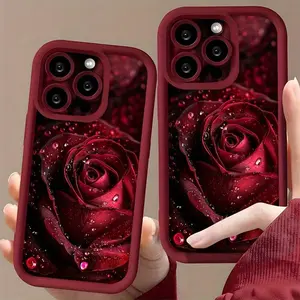 Protect your phone with a beautiful red and vibrant raindrop rose phone case iPhone 17 Pro Max/17 Air/16 Pro Max/16 Plus/16 Pro/16/15 Pro Max/15 Plus/15 Pro/15/14 Pro Max/14 Plus/14 Pro/14/13 Pro Max/13 Pro/13/12 Pro Max