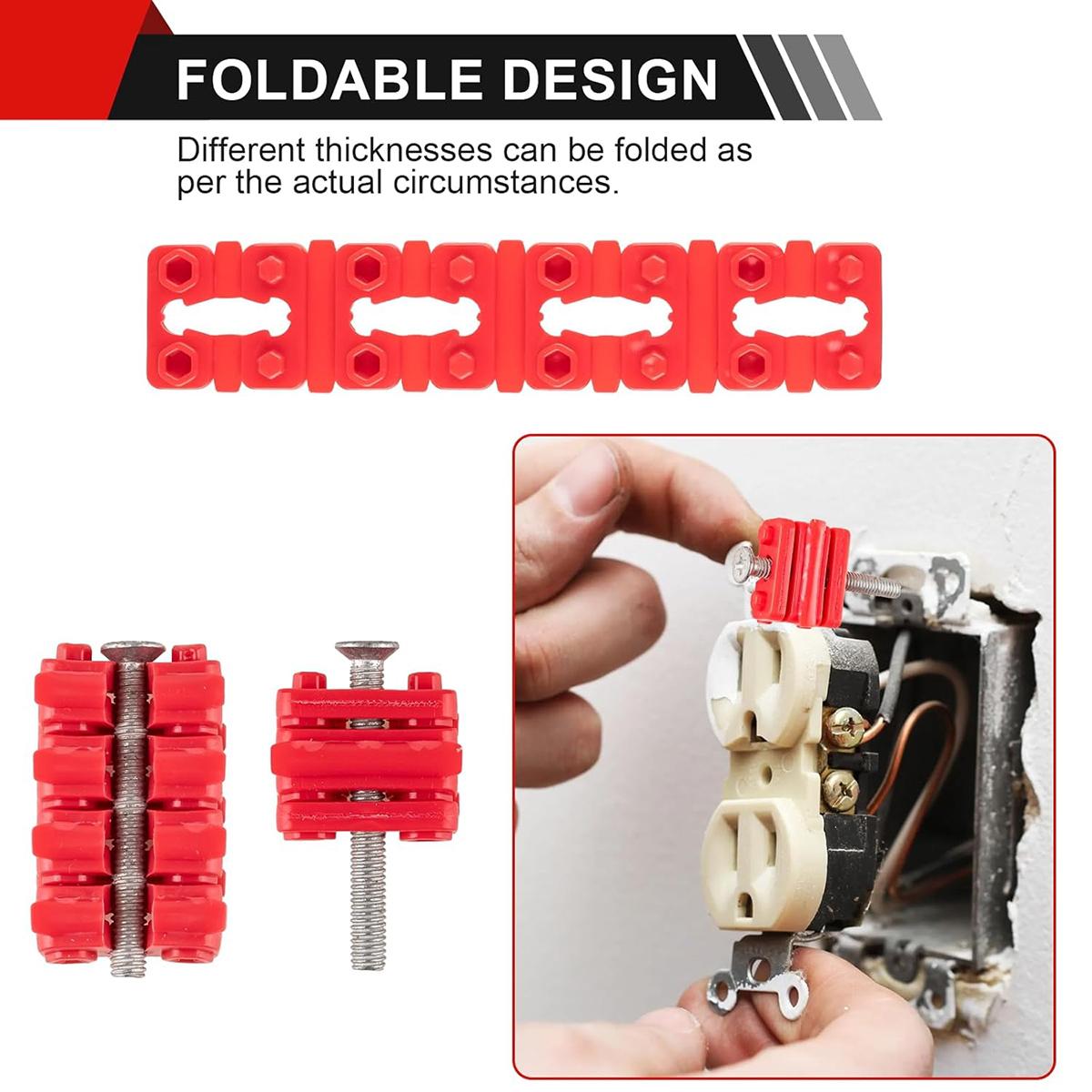 Outlet Spacers for Electrical Boxes - 24/60/120 PCS Stackable 0.8*0.8 Inches Twist-Apart Multiple Strips, Electrical Extenders for Loose Switch & Receptacle Plug Fix
