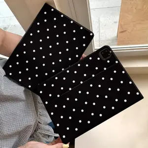 Cute Polka Dot iPad Case, Simple Solid Color Protection Cover for iPad 11th Gen Pro, New Air 7/6 Anti-Bend, Girls' Tablet Sleeve, Tablet Protective Cover