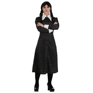 Women's Wednesday Addams Polka Dot Costume Dress