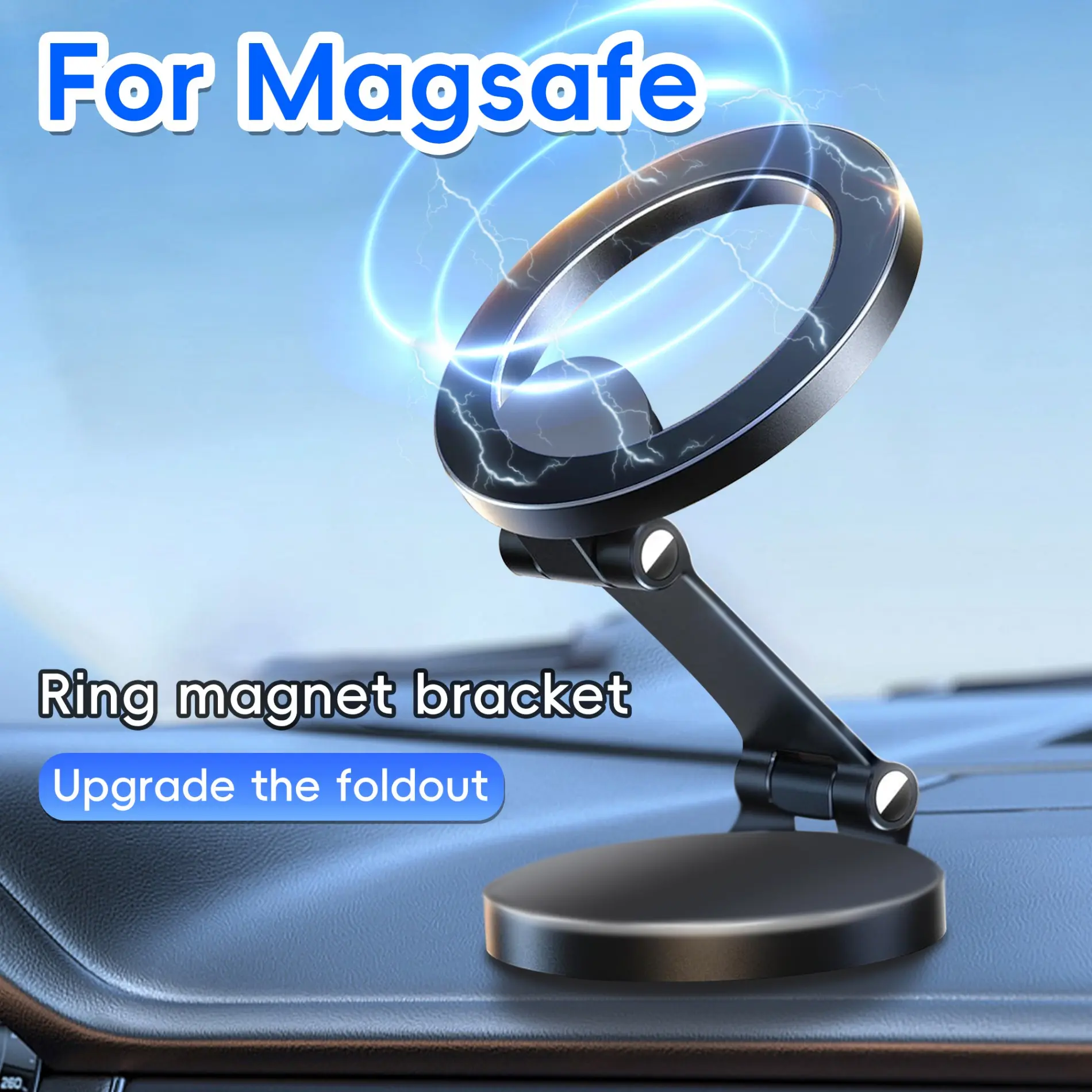 Magsafe Car Magnetic Mount, 20 Powerful Magnets, Dashboard Phone Holder, 360° Adjustable, iPhone Accessories for Men & Women