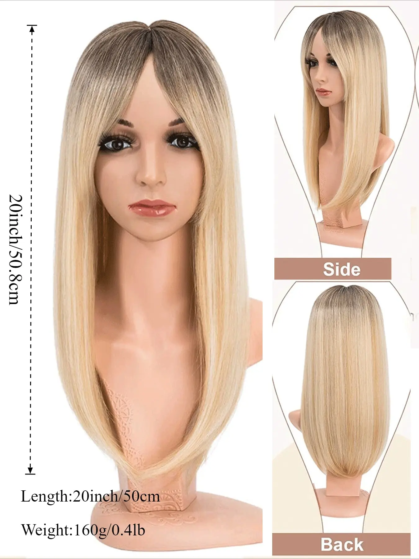 Limited Stock Ombre Blonde Hair Topper 20 Inch 360° Cover 