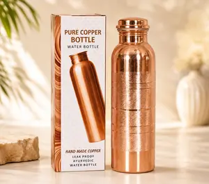 COPPER BOTTLE Pure Copper Water Bottle 34 Oz Copper Water Bottle - Leak Proof (34 Oz) (Without Pitambari Powder)