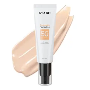 Makeup Foundation, 4-In-1 Foundation - Broad Spectrum SPF 50+ Sunscreen & Tinted Moisturizer & Concealer & Lightweight Flawless Coverage Foundation, Natural Beige, 1.7 FL OZ
