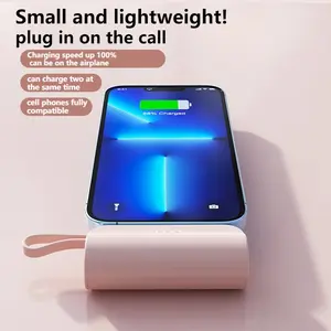 3000mah Portable Emergency Charger with Dual Ports, Compatible with iPhone 16/15/pro/max and Android, Essential Mobile Power Bank with Stand, Multi Charger Power Bank, Multifunctional Power Bank