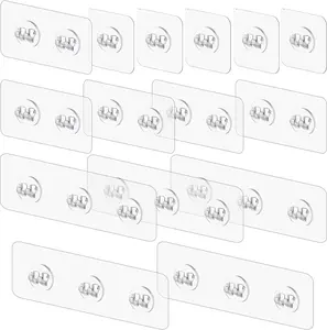 15 Pack Shower Caddy Adhesive Replacement, Shower Shelf Adhesive No Drilling, Adhesive Shower Hooks Strong Adhesive, Adhesive Hooks for Showe Caddy, Soap Holder, And Kitchen Racks