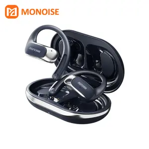 Monoise P-G1 Open Wireless Earbuds with Ear Hook Design IPX5 Waterproof Sweatproof Sport Headphones for Gym Travel Gifts for Men Women 92Db Electronic Audio Headset Blue