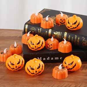 New Christian Mystic Halloween Pumpkin Candle Holder LED Night Light for Decor