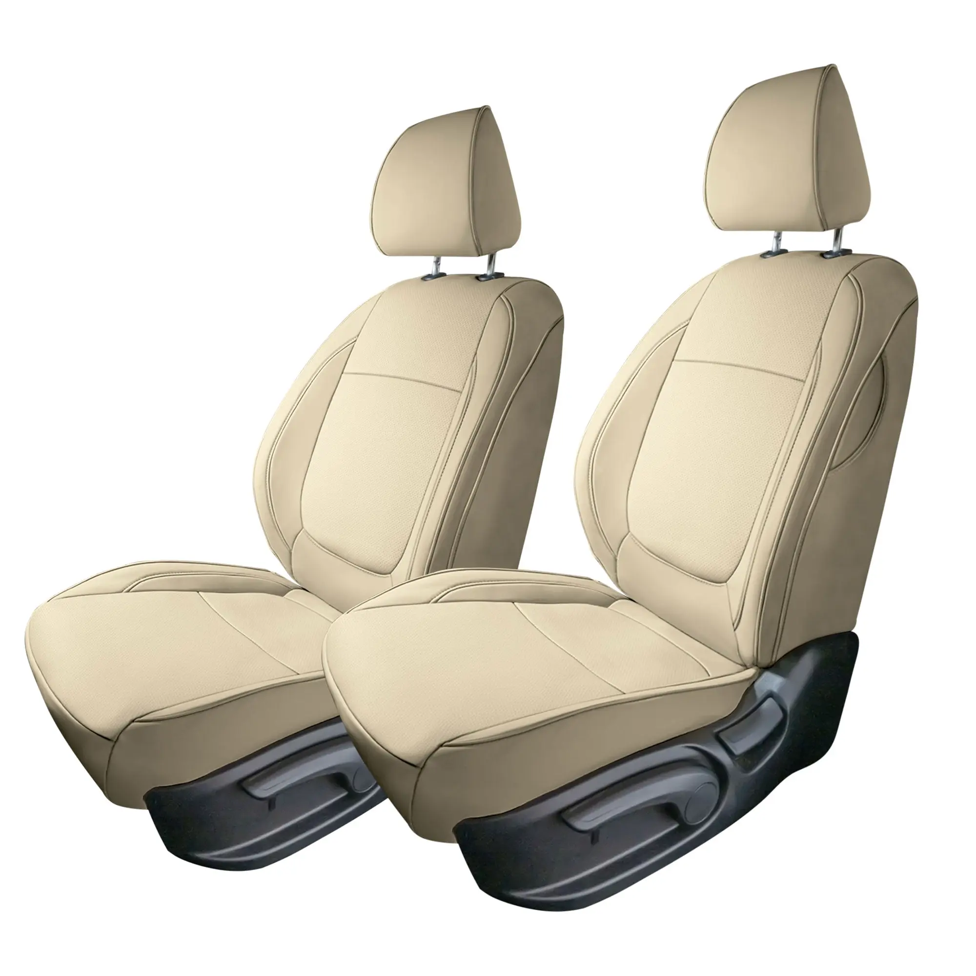 FH GROUP Faux Leather Front Seat Covers for Kia Seltos 2021-2024, Airbag-Safe, with 5 Removable Headrest Covers, Compatible with Heated and Ventilated Seats