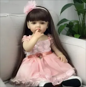 Realistic Reborn Doll, 1 Set Cute Soft Silicone Newborn Doll with Hand-painted 3D Eyelash and Lifelike Hair & Accessories, Soft Cuddly Gift, Birthday Gift for Kids, Gift #GLOBAL PICKS