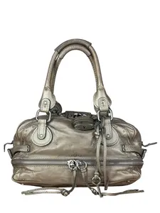 Pre-owned Chloé - Shoulder Bags Chloe Metallic Taupe Vintage Paddington