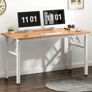 Need 47 inches Computer Desk Office Desk Folding Table with BIFMA Certification Computer Table Workstation,Teak White AC5BW-120