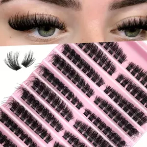 160pcs 100D Eyelash Clusters, Cosmetic Eyelash Extension (Eyelash Extension D Curl Thick & Fluffy Faux Mink Individual Lashes), Thick & Fluffy Individual Lashes, Easy To Use & Suitable For High Frequency Wear, Fit For Multiple Occasions