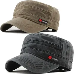 2PC Vintage Baseball Caps - Adjustable Drawstring Closure, Washed Texture in Tan/, Durable Textile Fabric Hats for Men & Women, Outdoor Athletics, Casual Casual Attire - Ideal Christmas/Valentine's/Carnival, UniGender Fashion Accessory, Classic Flat p H-G