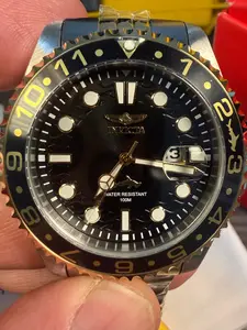 Invicta Mens Pro Diver 43mm Two-Tone Steel Gold Black Dial Quartz  Watch 35131