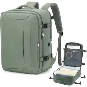 Travel Backpack for Women & Men, Carry  Backpack, 30L Airline Approved Personal Item Bag, 18x14x8 Travel Bag, Water Resistant Weekender Daypack for Business, College (Green)