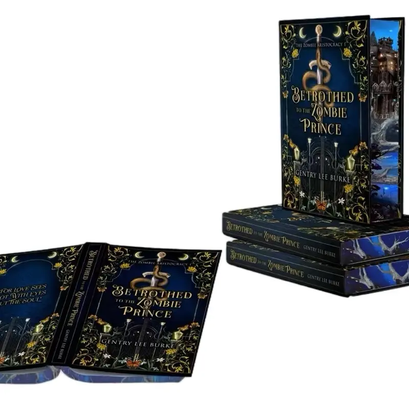The Zombie Aristocracy Special Edition set of 2 books. Sprayed Edges Foiling Illustrated Custom Swag Pack & Bookmark Featuring Gothic Romance and Feral Zombies hardcover edition book