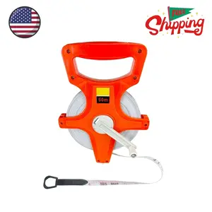 55 Yard / 165 Foot Long Open Reel Tape Measure, Orange, SAE & Metric Scales