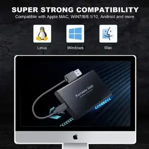 16TB Large Capacity External Hard Drive Quiet Operation Mobile Storage SSD USB3.2 Type-C High Speed Solid Stae Disk For PC MAC