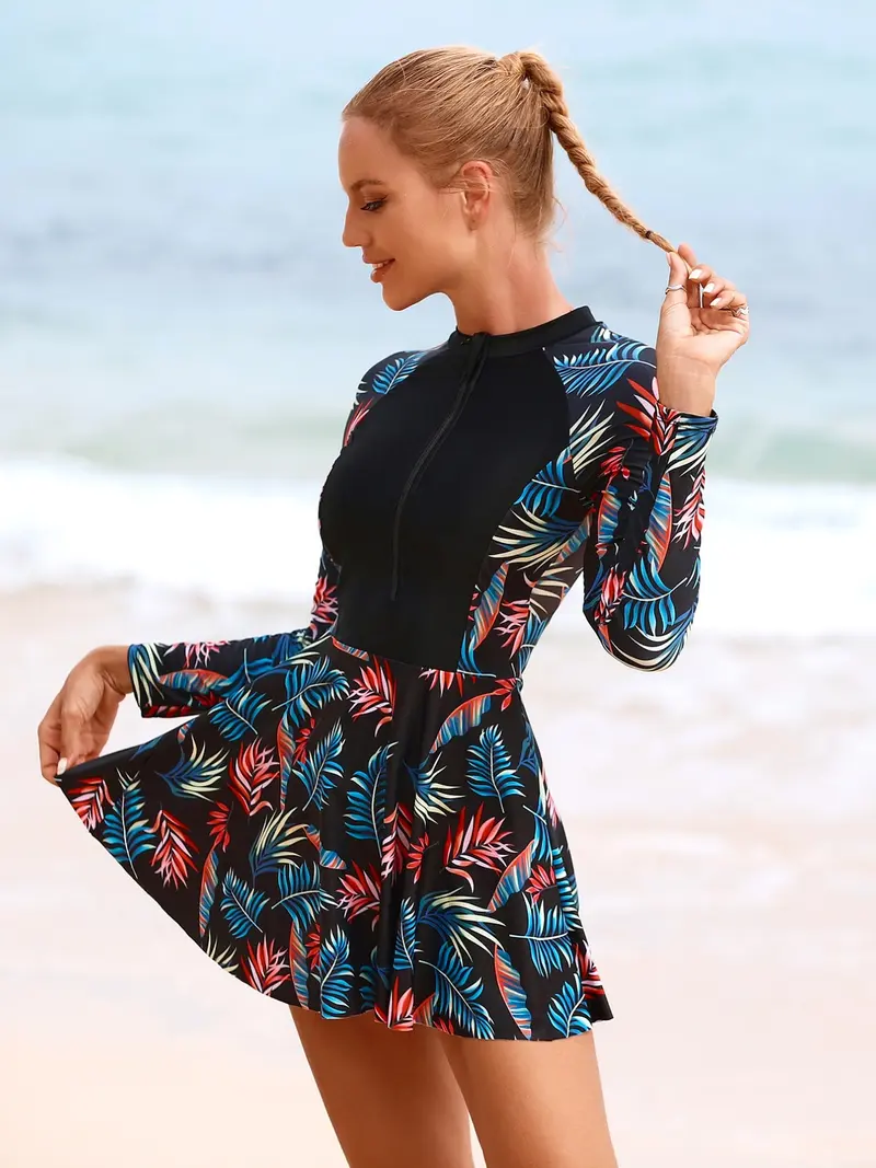 swim dress modest Modest Swim Dress Black Black / L