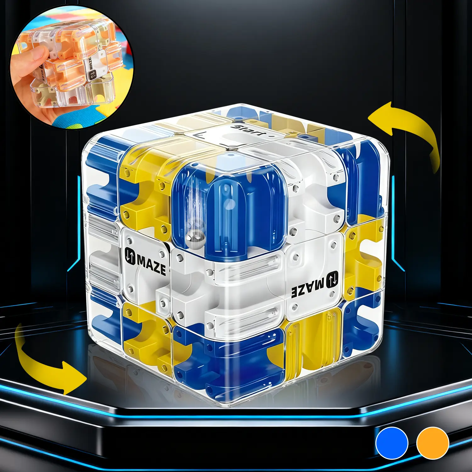 3D Ball Maze Cube Puzzle - Unisex Educational Logic Learning Toy, Parent-Child Battle Game, Stress Relief Brain Trainer, Holiday Gift for Kids to Enhance Logical Thinking