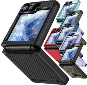 Nakedcellphone Skibidy Rizz Case for Samsung Galaxy Z Flip 7 FE and Z Flip 6, Hybrid Rugged Cover with Hidden Hinge Panel Protection for Z Flip6 and Z Flip 7FE 5G Phone