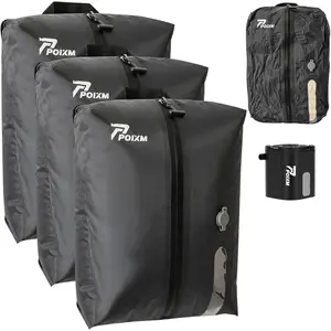 Vacuum Bags for Travel with Pump, Reusable Saver Bag, IP67 Waterproof Vacuum Packing Cubes for Travel Suitcases and Backpack (3PC + PUMP)