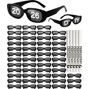 50 Pack Personalized Sunglasses with Marker Pens Fun DIY Custom Glasses Birthday Graduate Wedding