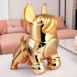 Puppy electroplated Bluetooth speaker, trendy cartoon speaker, creative home desktop small speaker subwoofer,support TF and USB